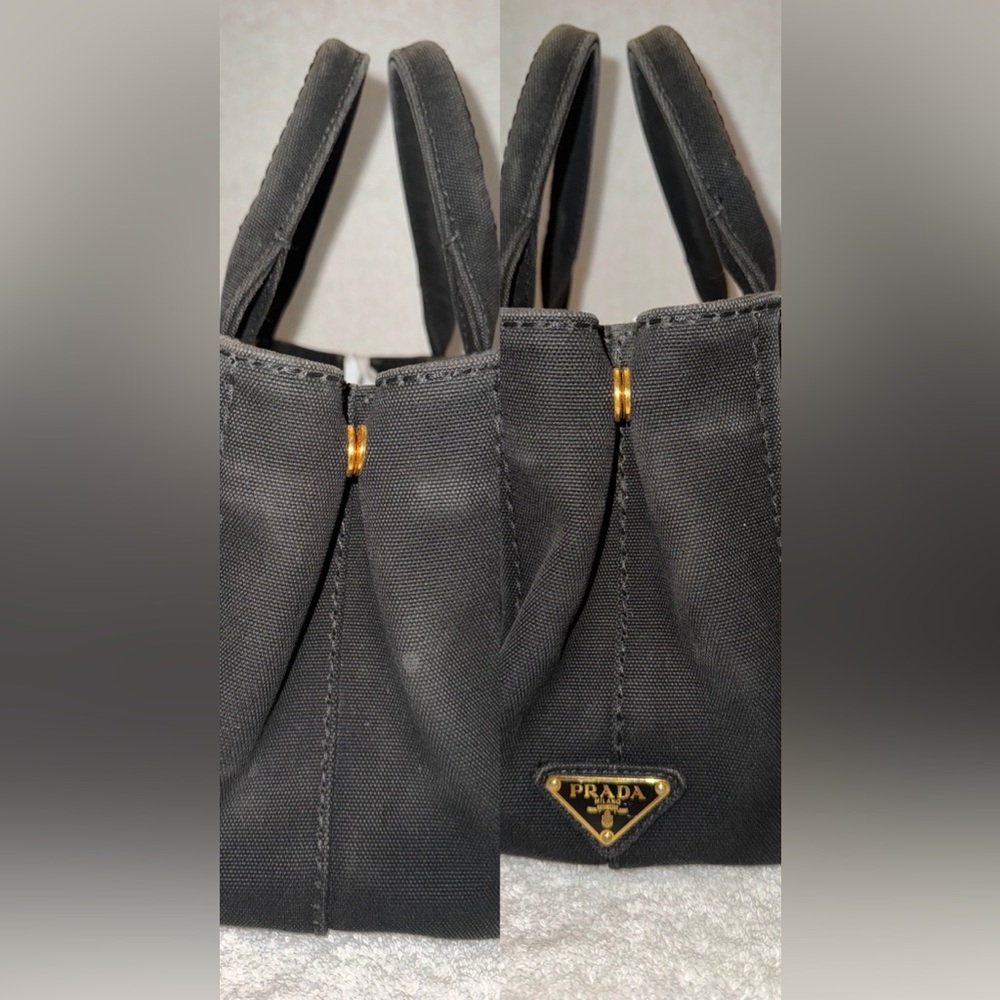 🚨SOLD🚨Prada Canapa Black Mini Canvas Handbag… - Picture 3 of 16